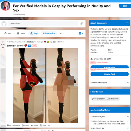 Reddit NSFW Cosplay