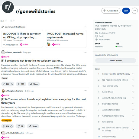 Reddit GoneWild Stories